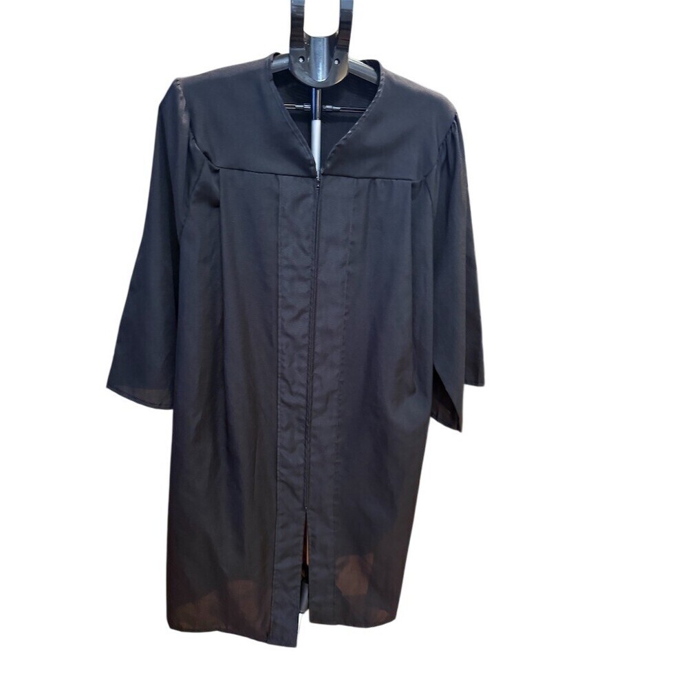 Unisex Graduation Gown Black Long Sleeve Fits 5'5"-5'6"
